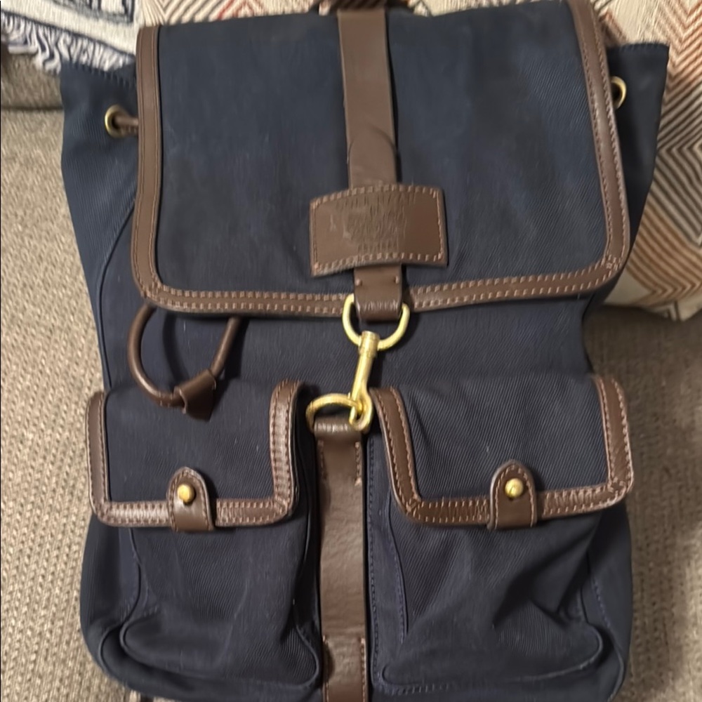 Cole Haan Matthews Denim Leather Backpack with Vintage Design